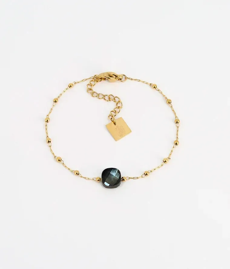 Bracelet Pablo - Acier Doré Labradorite