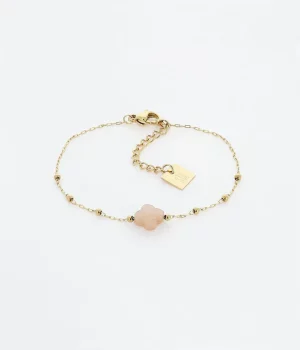 Bracelet Velasquez - Acier Doré Pierre de Soleil