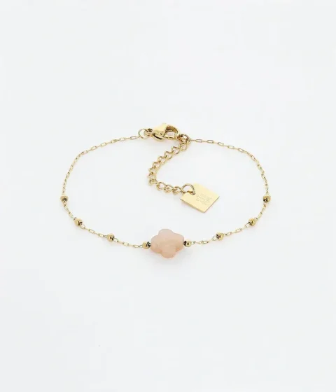 Bracelet Velasquez - Acier Doré Pierre de Soleil