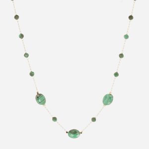 Collier - Acier Doré | Malachite