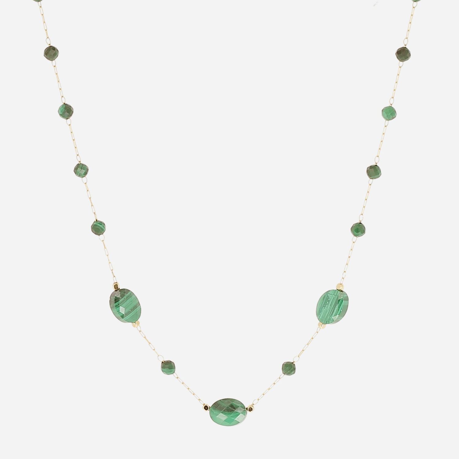 Collier - Acier Doré | Malachite