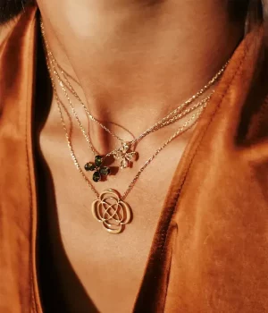 Collier Estial - Acier Doré | Blanc