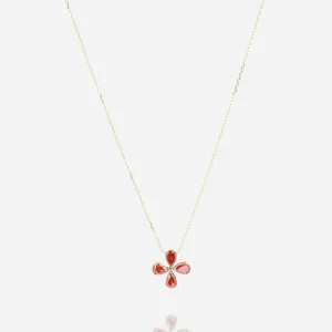 Collier Estial - Acier Doré | Rouge
