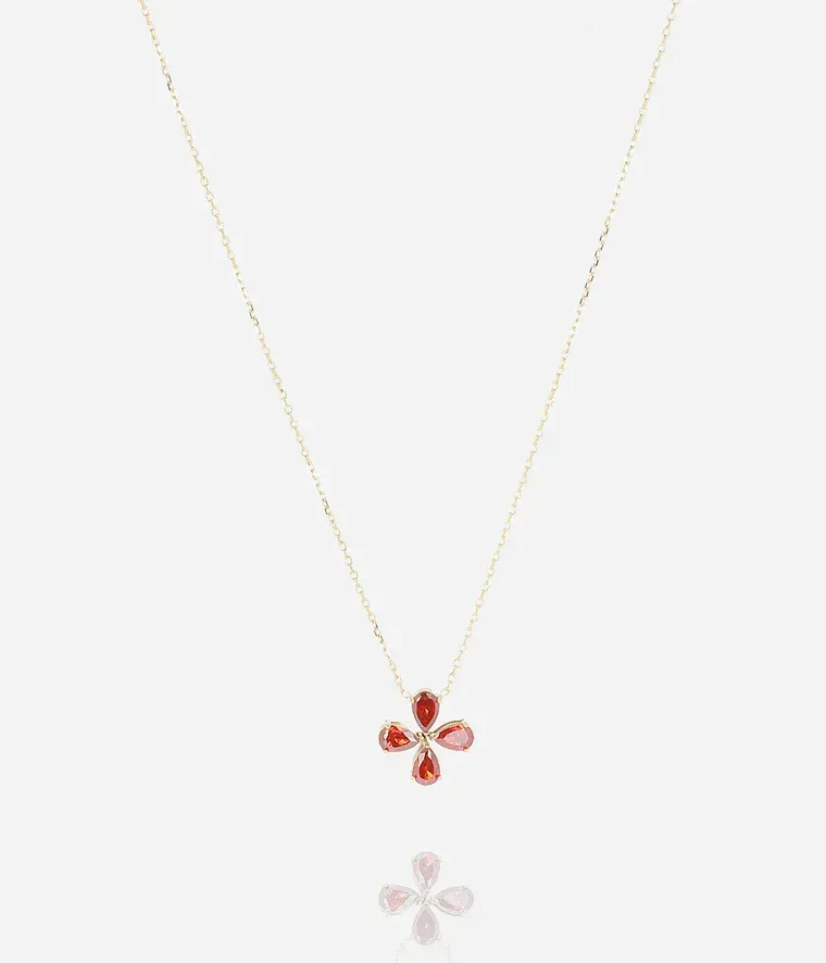 Collier Estial - Acier Doré | Rouge