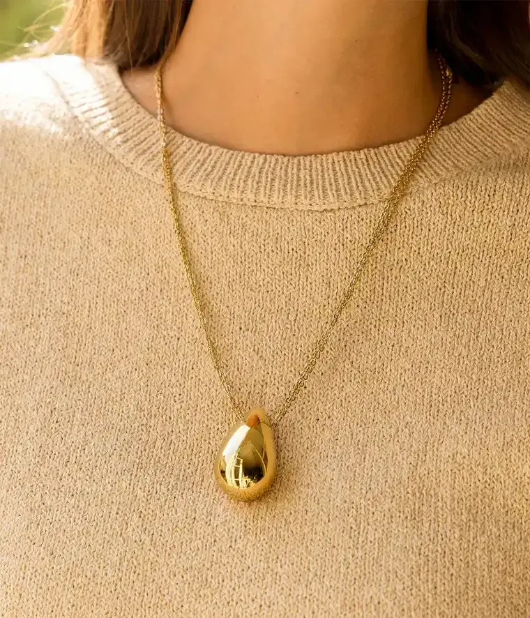 Collier Lacrima - Acier Doré