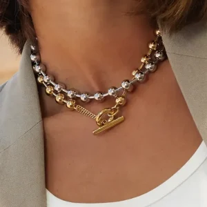 Collier Numa - Acier Doré