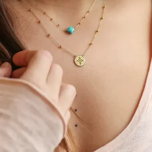 Collier Velasquez - Acier Doré | Fuschia
