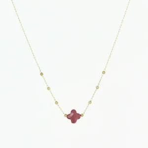 Collier Velasquez - Acier Doré | Fuschia