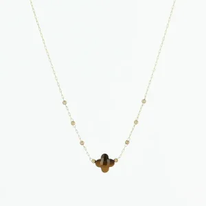 Collier Velasquez - Acier Doré | Œil de Tigre