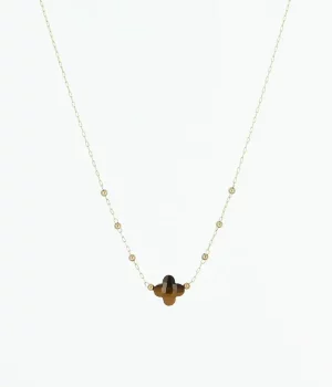 Collier Velasquez - Acier Doré | Œil de Tigre