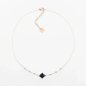 Collier Velasquez - Acier Doré | Onyx Noir