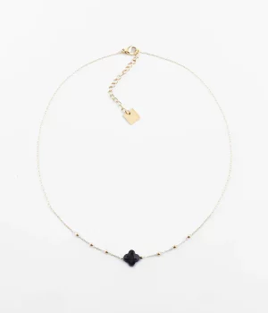 Collier Velasquez - Acier Doré | Onyx Noir