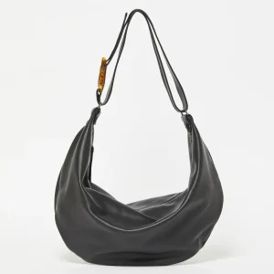 Sac demi-lune Luna Cuir - Noir