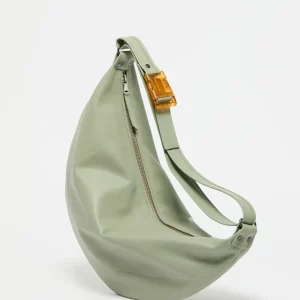 Sac demi-lune Luna Cuir - Sauge