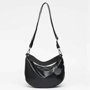 Sac demi-lune Nikita Light Leather - Noir