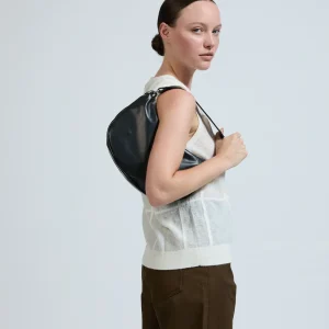 Sac demi-lune Nikita Light Leather - Noir