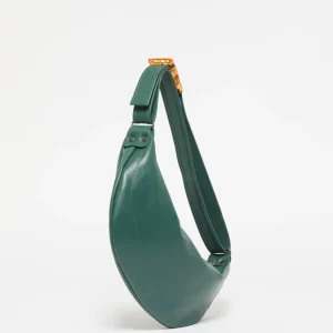 Sac demi-lune petit Luna Cuir - Forest