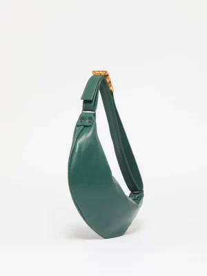 Sac demi-lune petit Luna Cuir - Forest