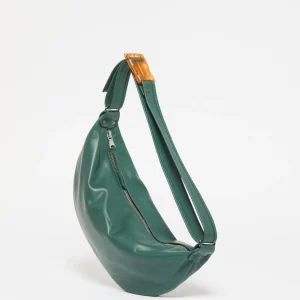 Sac demi-lune petit Luna Cuir - Forest