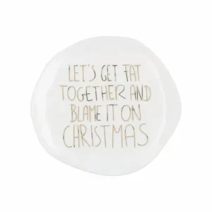 Assiette Porcelaine de Noël - Let's Get Fat Together