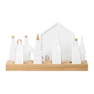 Bougeoir Porcelaine et Bois Crèche