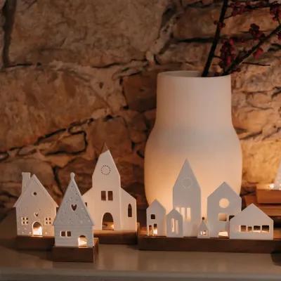 Bougeoir Porcelaine et Bois - Église
