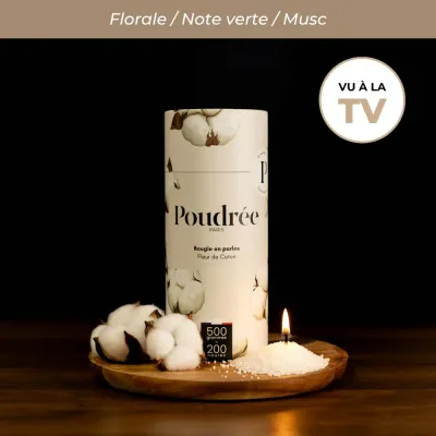 Bougie Perles de cire - Fleur de Coton