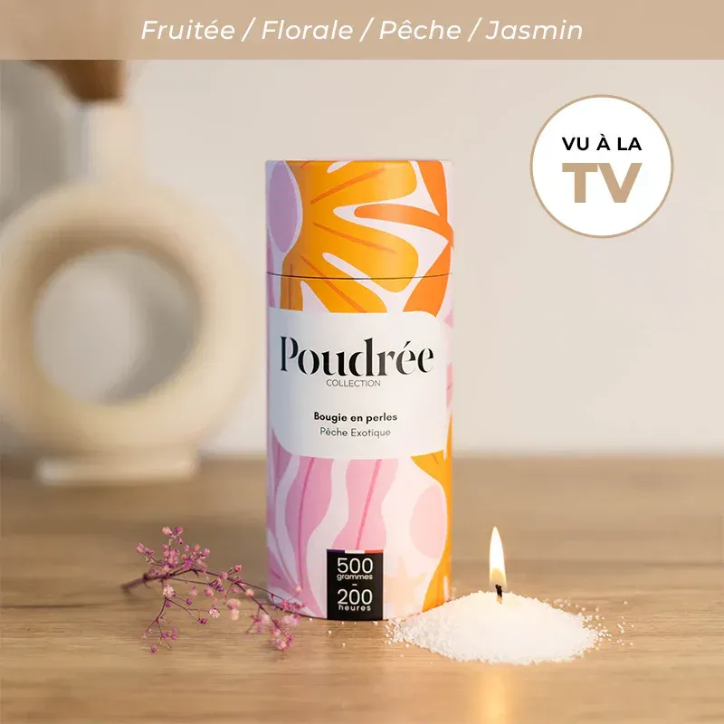 Bougie Perles de cire - Pêche Exotique