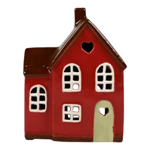 Maison-photophore Scandinave - Céramique rouge