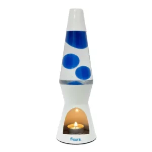 Lampe Lave à bougie - Blanc & Bleu