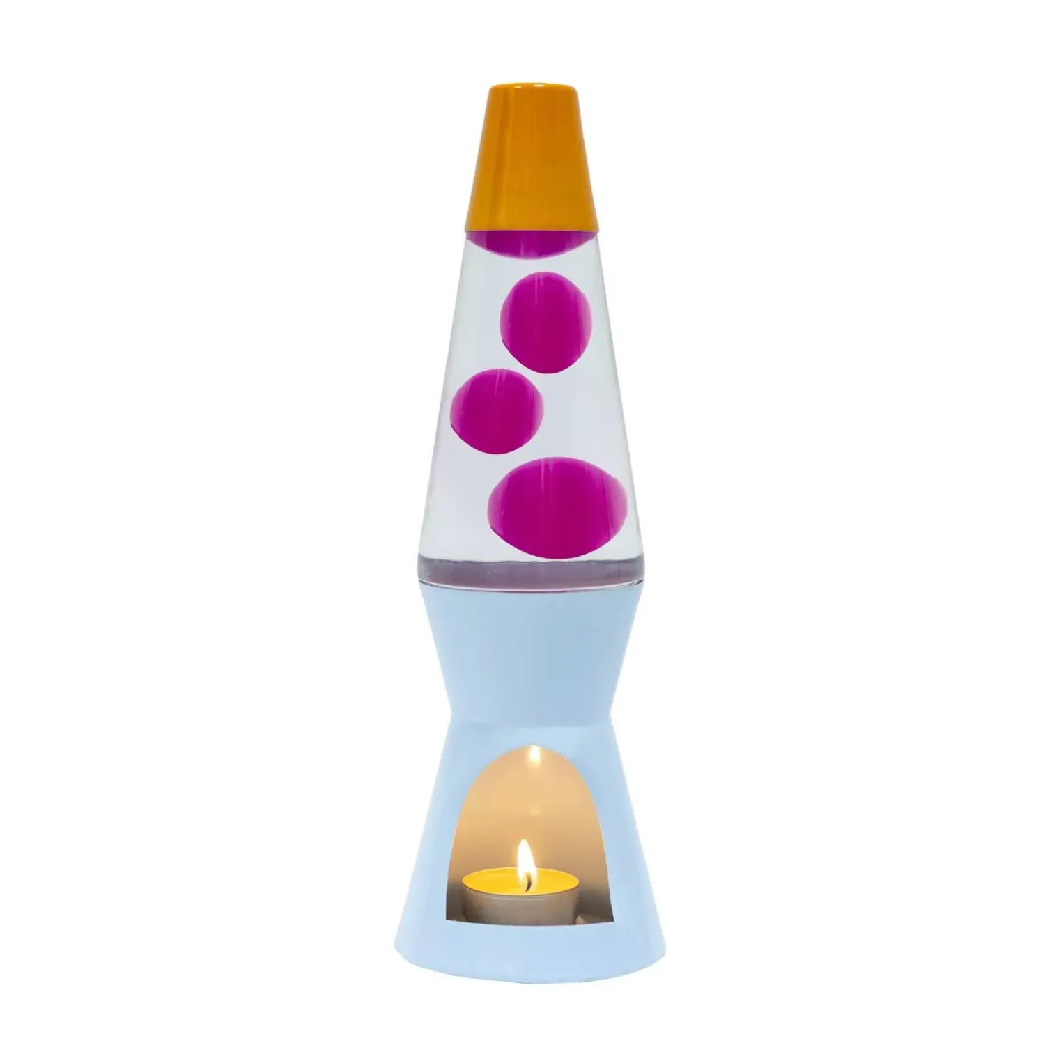 Lampe Lave à bougie – Bleu & Rose