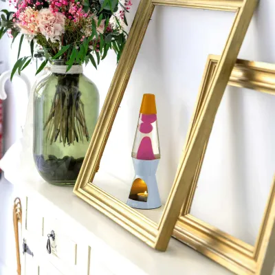 Lampe Lave à bougie - Bleu & Rose