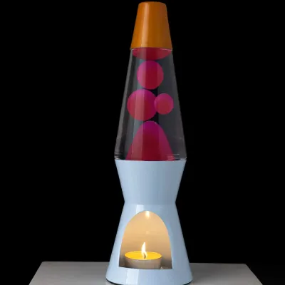 Lampe Lave à bougie - Bleu & Rose