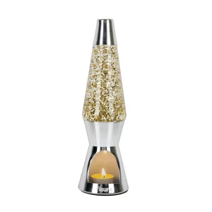 Lampe Lave à bougie – Glitter & Chrome