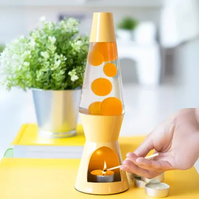Lampe Lave à bougie - Jaune