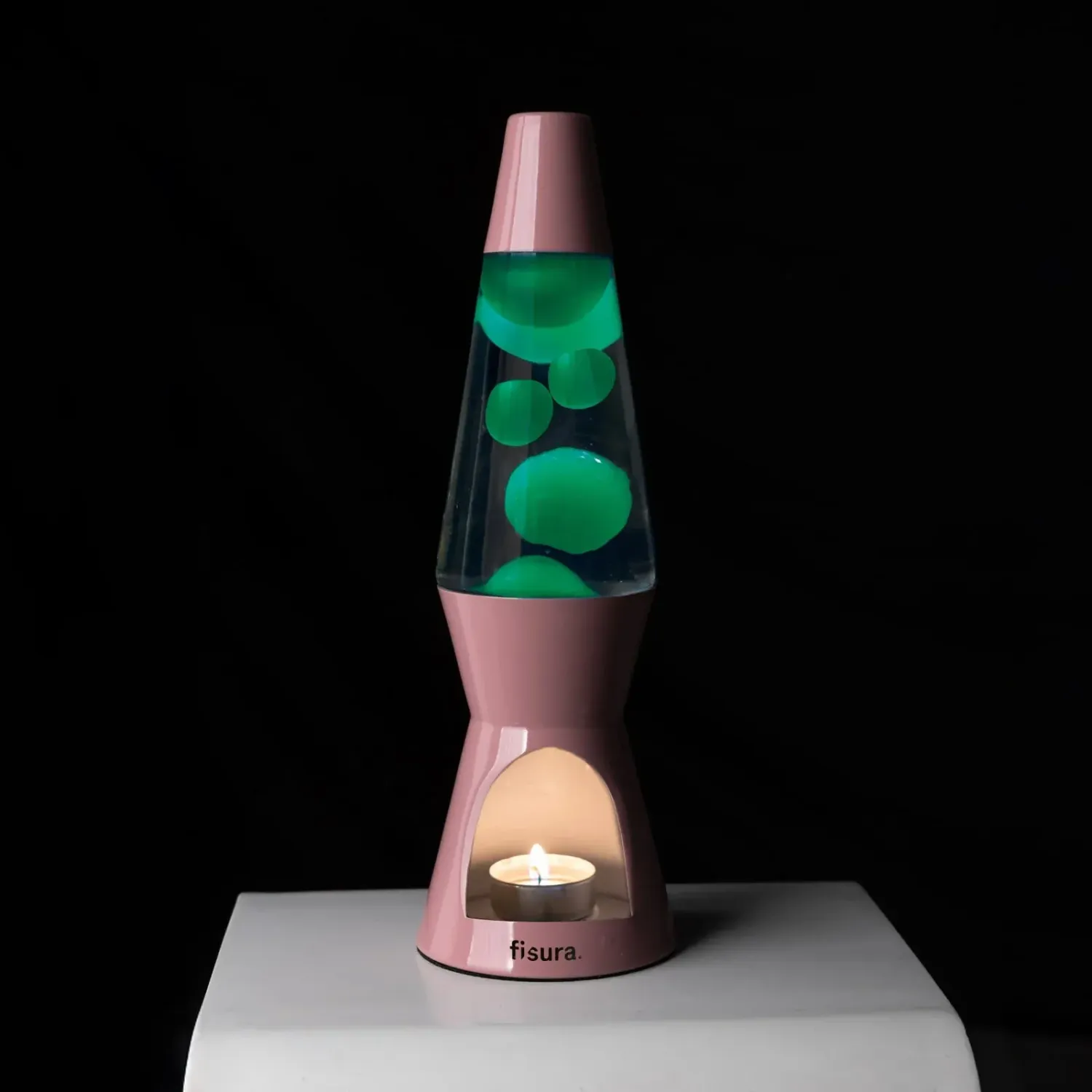 Lampe Lave à bougie – Rose & Vert