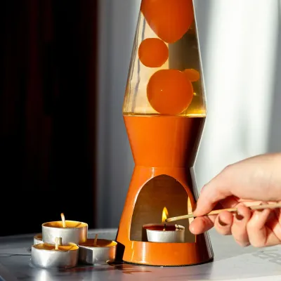 Lampe Lave à bougie - Teracotta