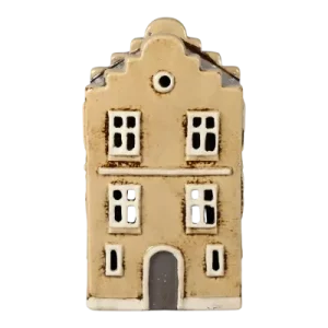 Maison-photophore Scandinave - Céramique beige