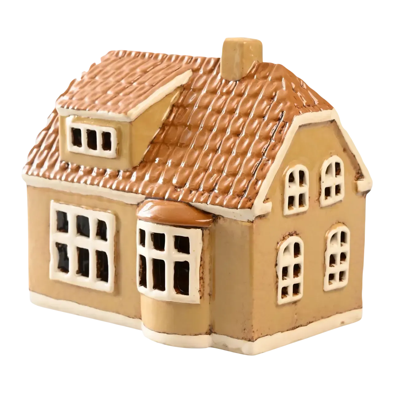 Maison-photophore Scandinave – Céramique beige