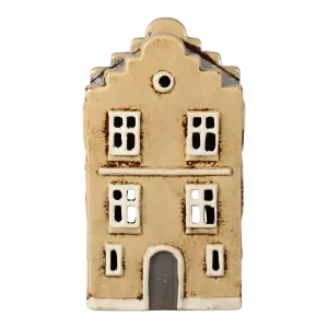 Maison-photophore Scandinave – Céramique beige