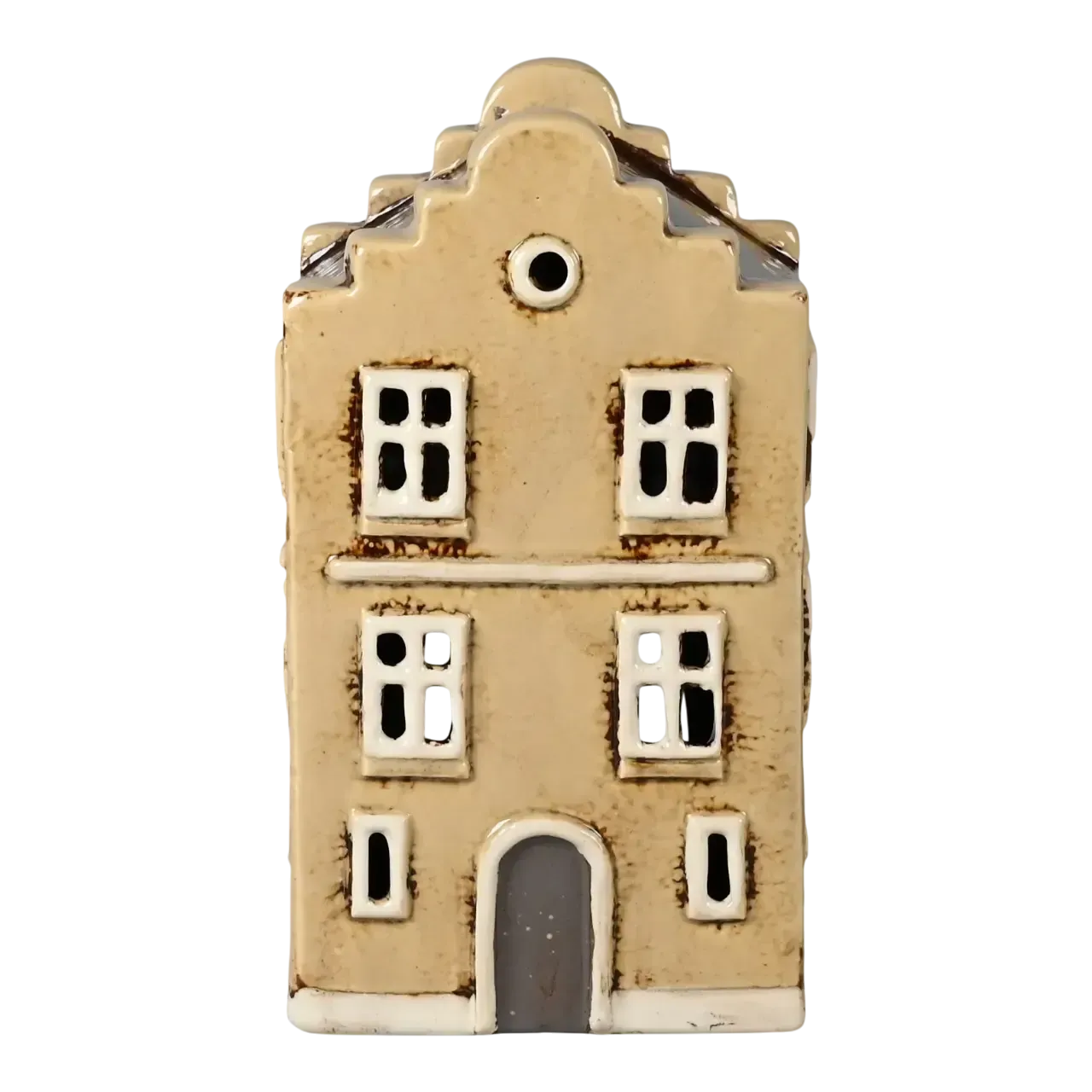 Maison-photophore Scandinave – Céramique beige
