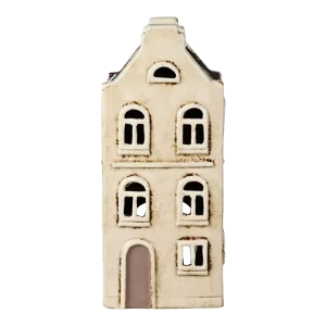 Maison-photophore Scandinave - Céramique blanche