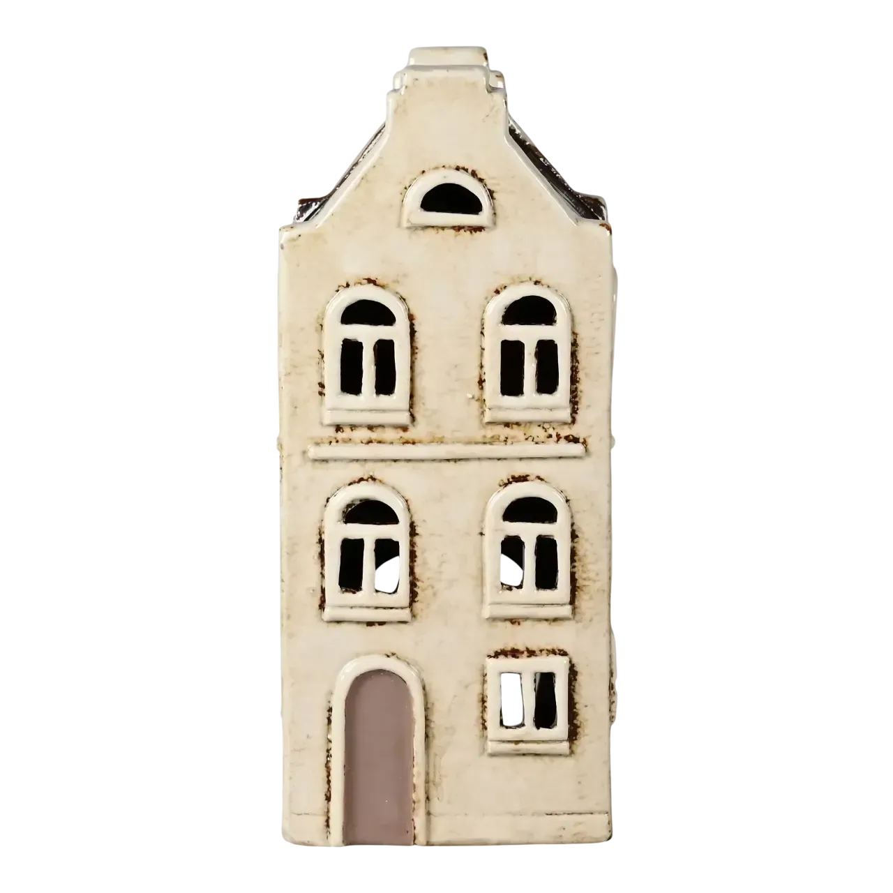 Maison-photophore Scandinave - Céramique blanche