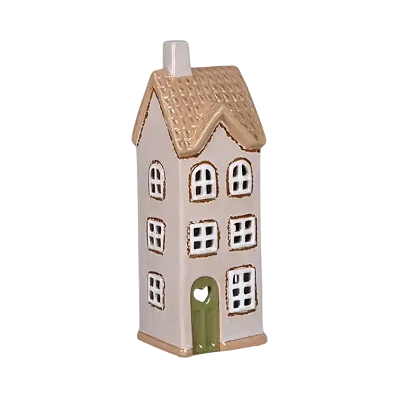 Maison-photophore Scandinave - Céramique grise