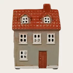 Maison-photophore Scandinave - Céramique grise