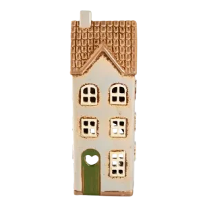 Maison-photophore Scandinave - Céramique grise