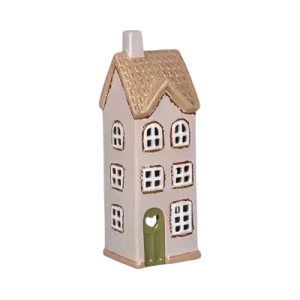 Maison-photophore Scandinave - Céramique grise