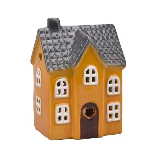 Maison-photophore Scandinave – Céramique jaune