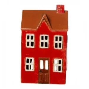 Maison-photophore Scandinave - Céramique rouge