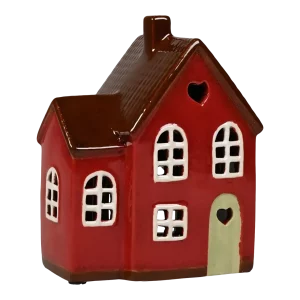 Maison-photophore Scandinave – Céramique rouge